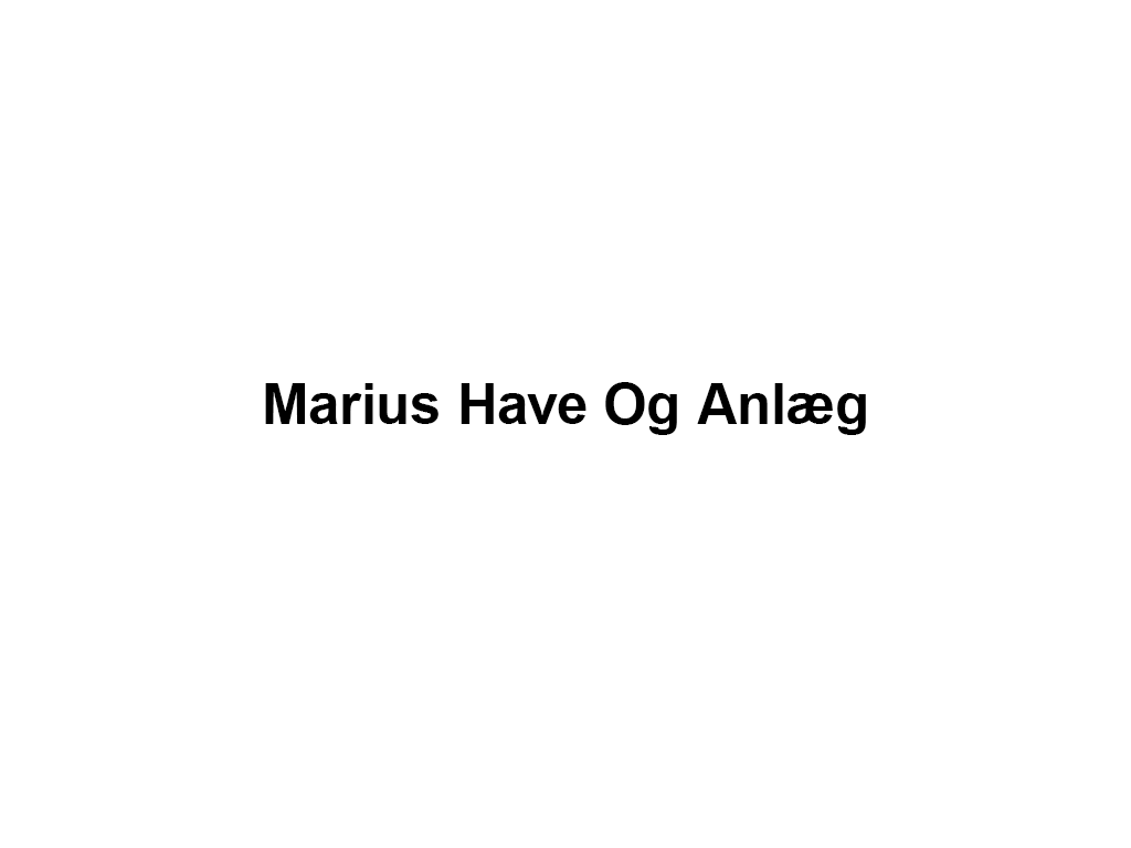 Marius Have Og Anlæg